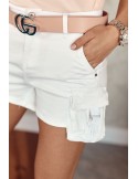 Women\'s shorts with pockets, white 629 - Online store - Boutique